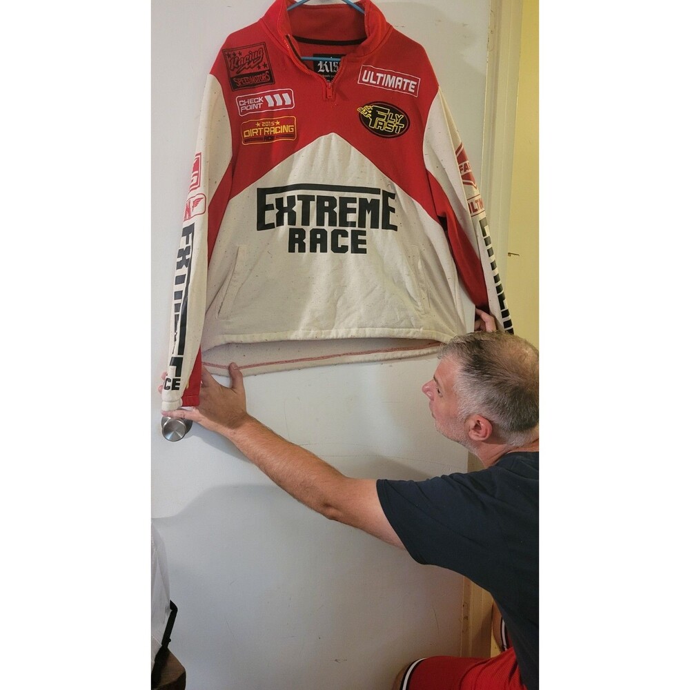 Rise Extreme Race Quarter Zip Sweatshirt Men's XL Red White Racing Motocross...